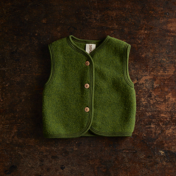 Eider Baby & Kids Vest - Merino Wool Fleece - Forest – MamaOwl