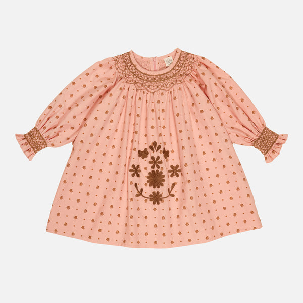 ワンピース apolina 3-5y MEADOW CALICO RIBBON Cotton Cece Smock Dress - Meadow Calico Ribbon – MamaOwl