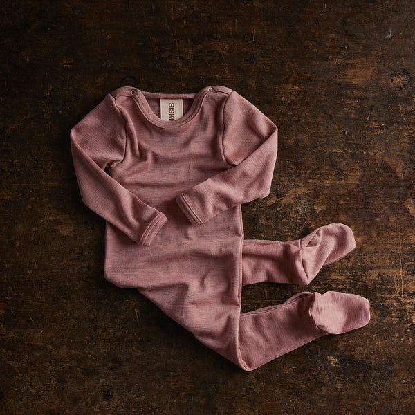 Baby Merino Wool Silk Pyjamas in pink sizes months-2 years