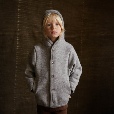 Baby & Kids Boiled Merino Wool Jacket - Grey