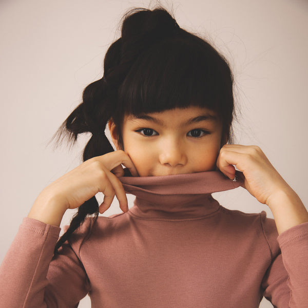 Pima Cotton Snap Turtleneck - Cherry – MamaOwl