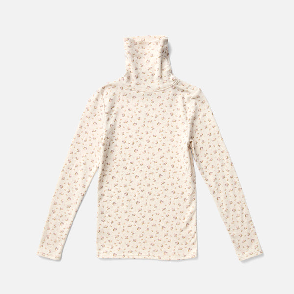 トップス Snap Turtleneck-Calico Print Pointelle Pima Cotton Snap Turtleneck - Calico Pointelle Rosewood – MamaOwl