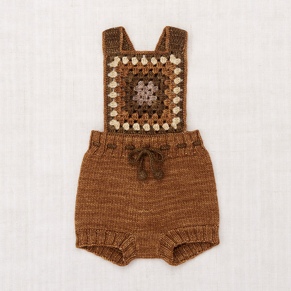 Hand Crochet Merino Wool Lake House Romper - Acorn