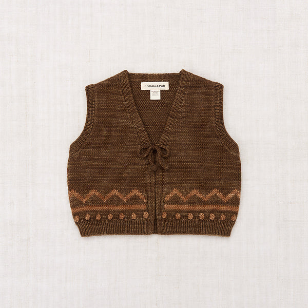 Hand Knit Merino Wool Zig-Zag Vest - Nut Brown/Acorn – MamaOwl