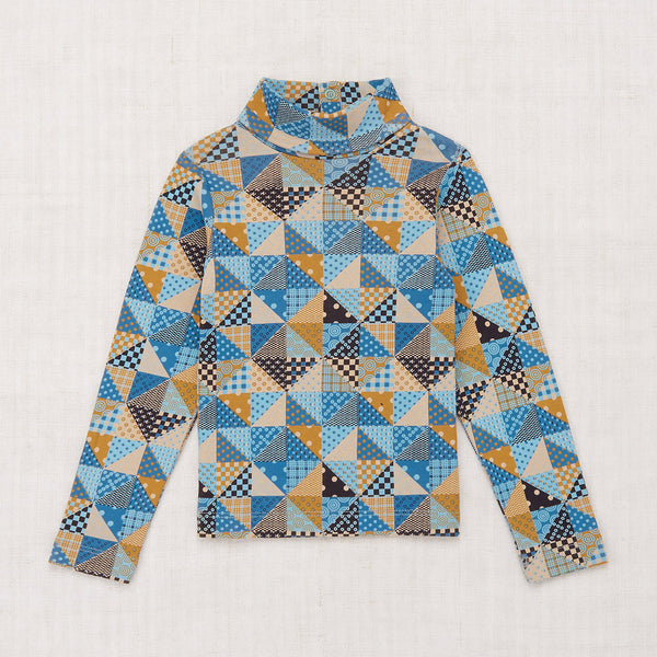 Baby & Kids Pima Cotton Turtleneck - Lake Patchwork