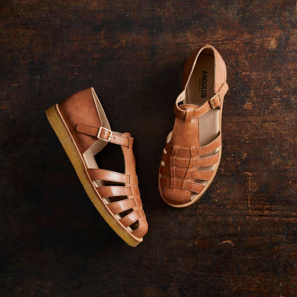 Women’s Leather Fisherman Sandals in brown - sizes UK3.5-8 / EU36