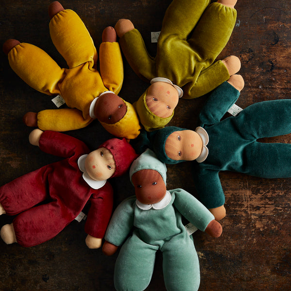 nana Nobility doll  scon mustard Handmade Cotton/Wool Waldorf Nanis Soft Dolls - Many Colours – MamaOwl