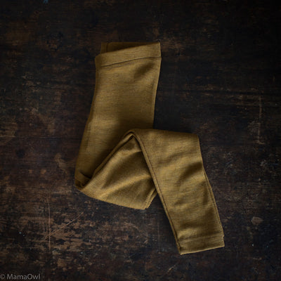 Finch Leggings - Merino Wool & Silk - Deep Ochre
