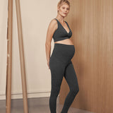 Merino Wool Maternity Once-On-Never-Off Leggings - Dark Grey Melange