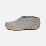 Adults Felted Wool Slipper Shoe - Grey