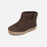 Felted Wool Slipper Boot - Brown