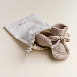 Baby Merino Wool Booties - Sand