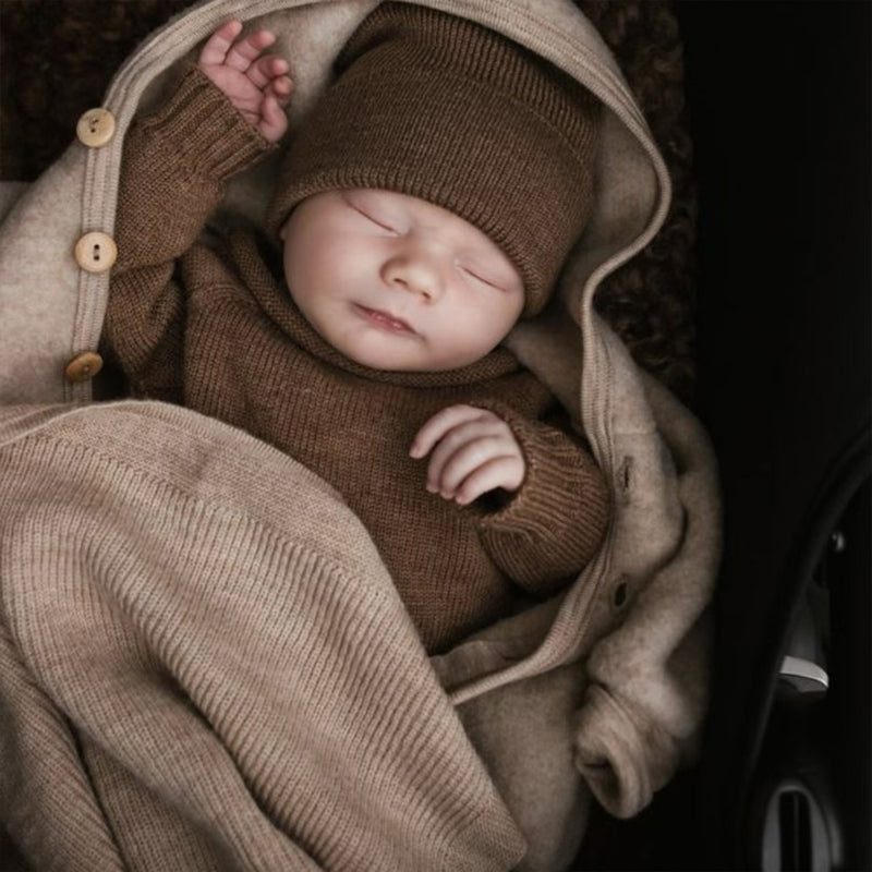 Merino Wool Felix Swaddle/Baby Blanket - Sand
