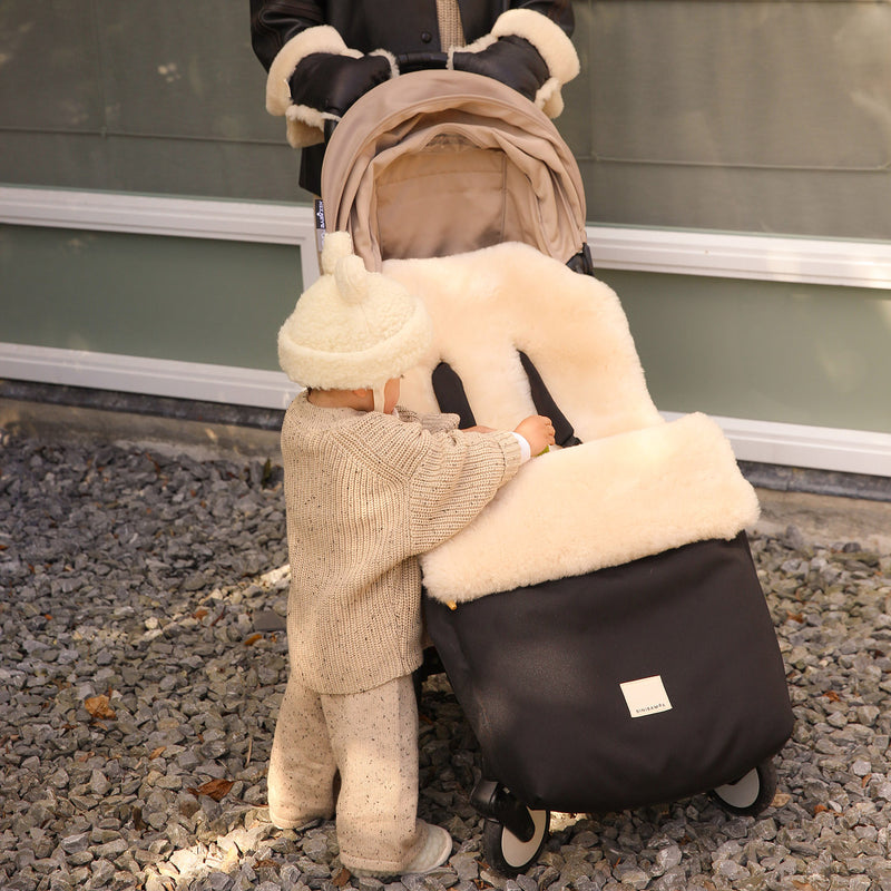 Merino Sheepskin Universal Pushchair Footmuff - Milk