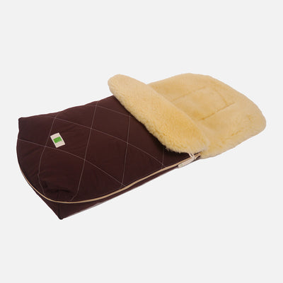 Cotton/Sheepskin Universal Pushchair Footmuff - Brown