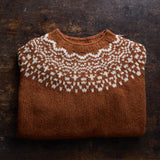 Cropped Isle Women's Sweater - Donegal Wool - Cinnamon