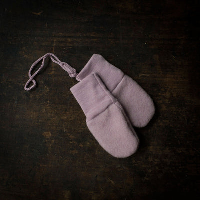 Baby Merino Wool Fleece Mittens - Lilac Rose
