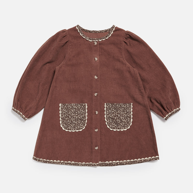 Cotton Velvet Jules Dress - Nutmeg