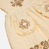 Kids Cotton Ida Quilted Dress - Cream