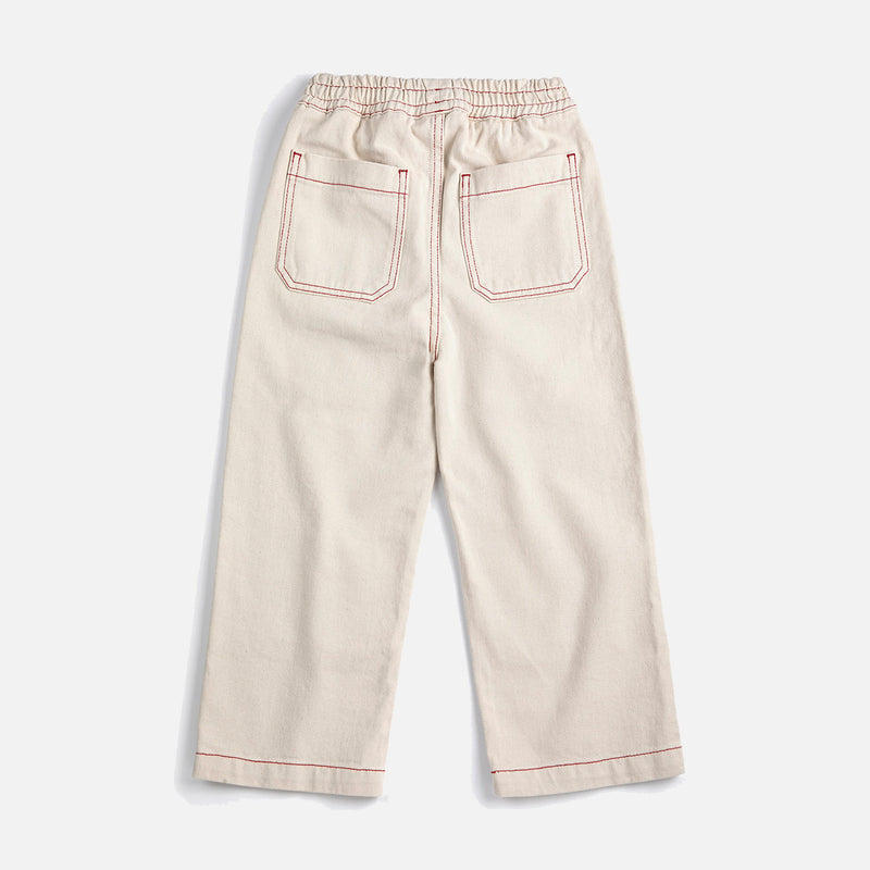 Kids Cotton Twill Pants - Natural