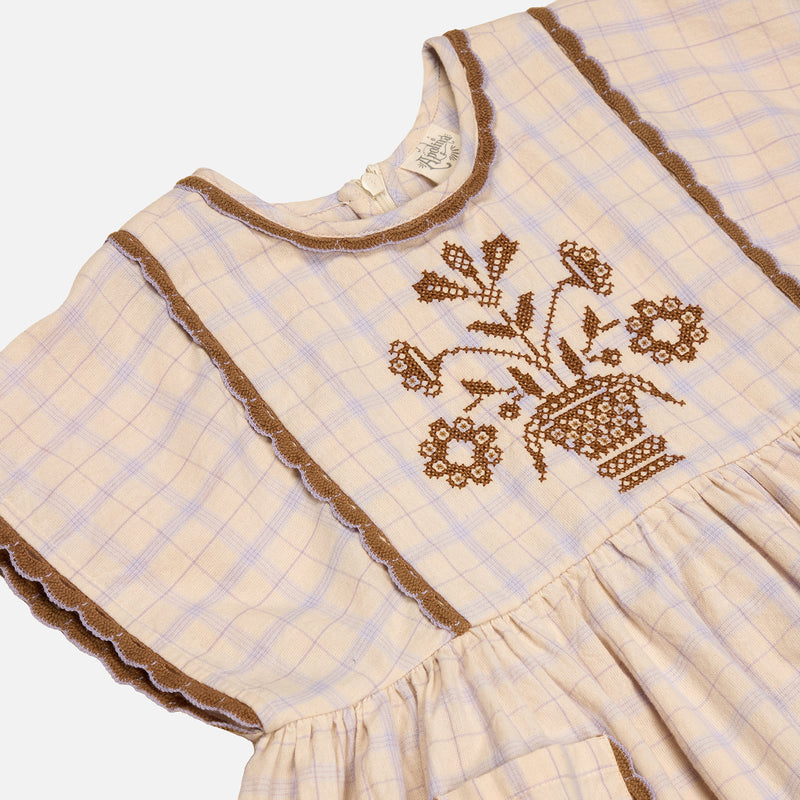 Kids Cotton Alma Overdress - Camp Check