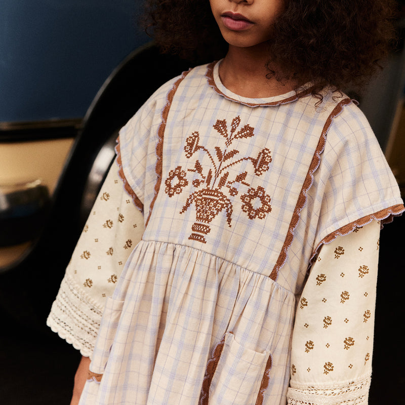 Kids Cotton Alma Overdress - Camp Check