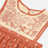 Kids Cotton Embroidered Bibi Pinafore - Mountain Calico Jam
