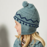 Kids Hand Knit Zig Zag Pointy Peak Hat - Slate