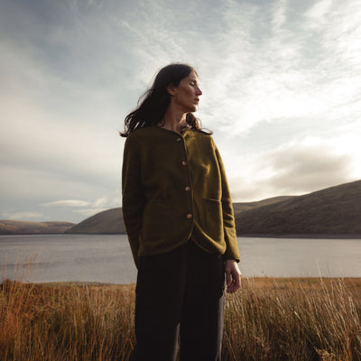 Harrier Women’s Jacket - Merino Wool Fleece - Seaweed