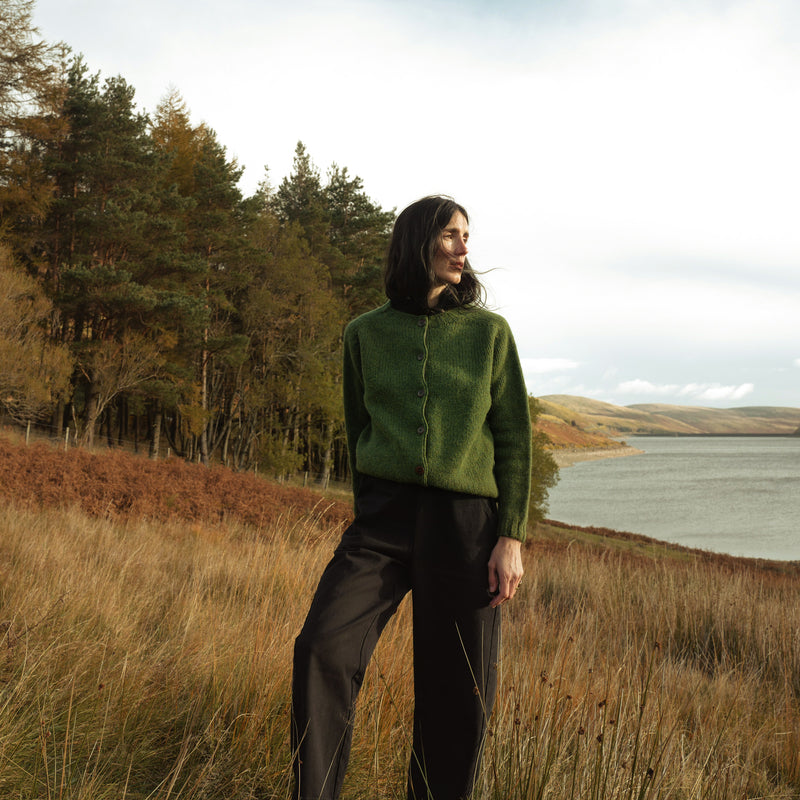 Coast Women's Cardigan - British Heritage Wool - Forest