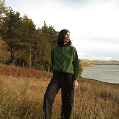Coast Women's Cardigan - British Heritage Wool - Forest