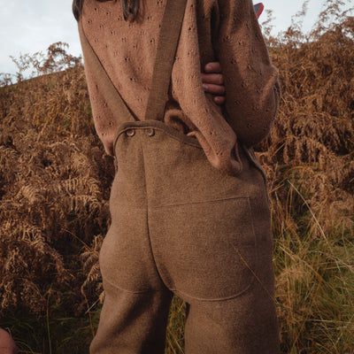 Roam Women's Trousers/Dungarees - Boiled Merino Wool - Hazelnut