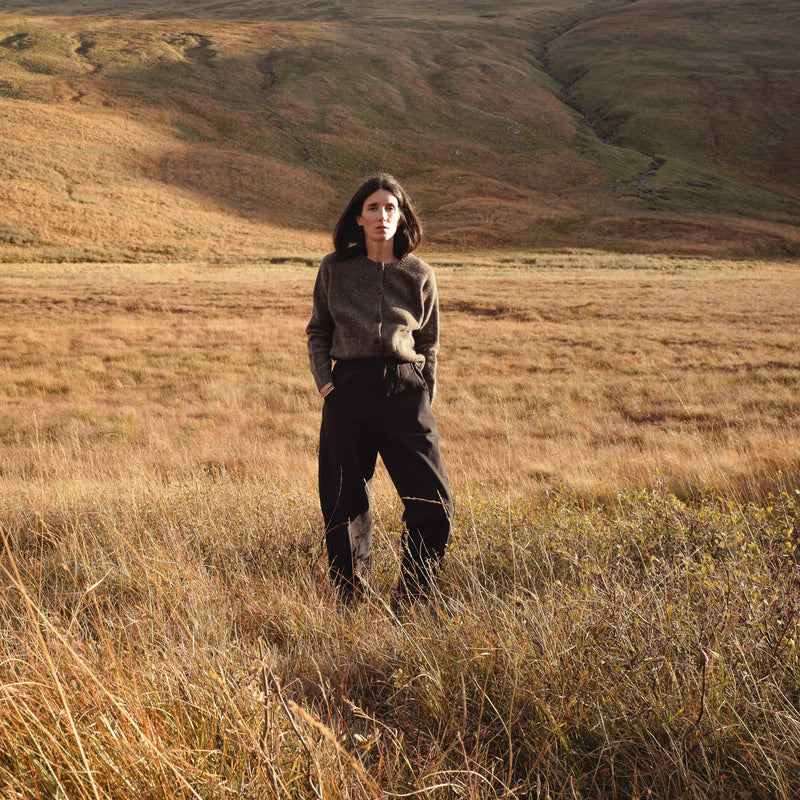 Terra Women's Cardigan - Donegal Wool - Granite