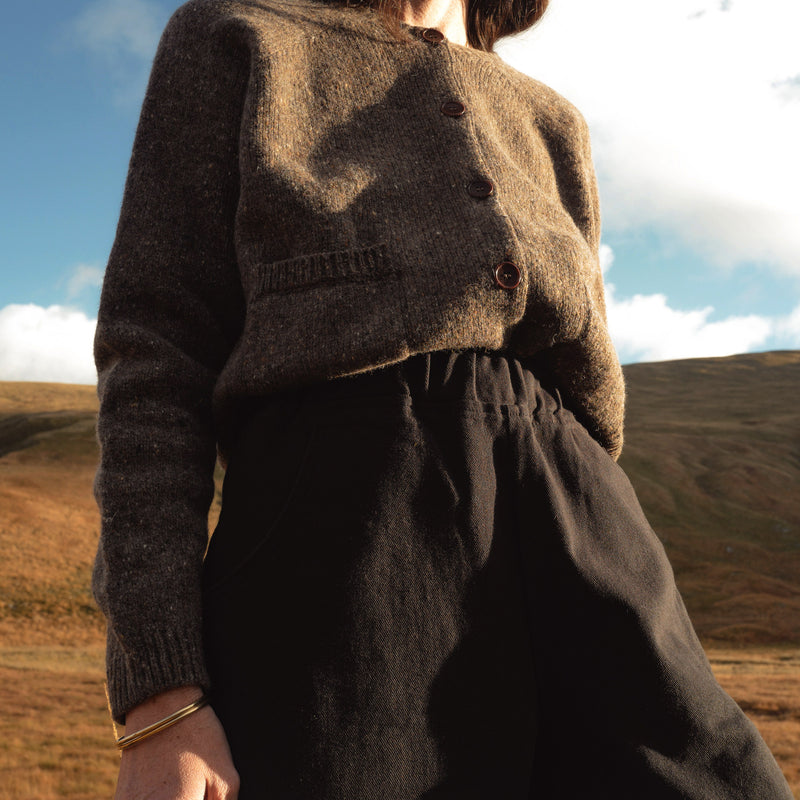 Terra Women's Cardigan - Donegal Wool - Granite