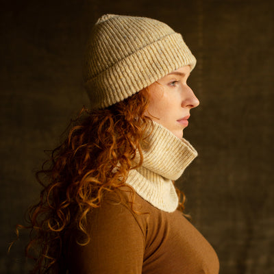 Adults Snood - Donegal Merino Wool - Alabaster