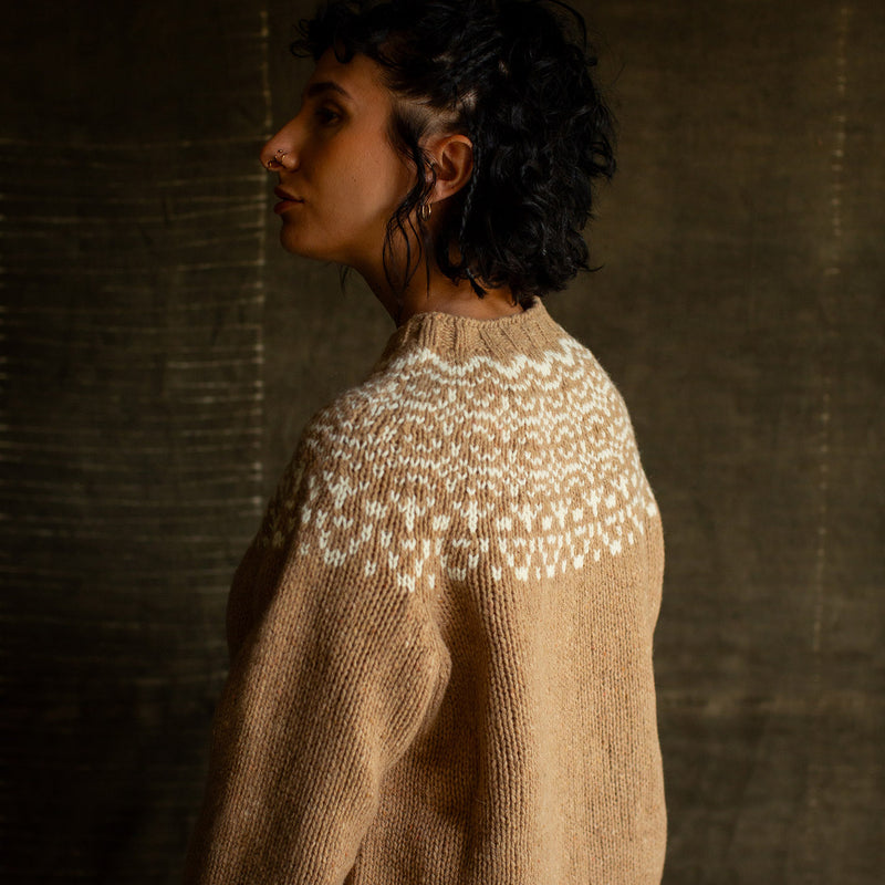 Womens Isle Sweater - Donegal Wool - Sand