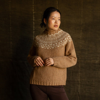 Womens Isle Sweater - Donegal Wool - Sand