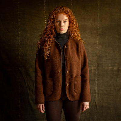 Harrier Women's Jacket - Merino Wool Fleece - Squirrel
