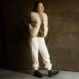 Womens Elk Vest - Wool Teddy Fleece - Oatmeal