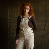 Adults Cotton Twill Dungarees - Natural