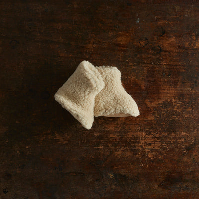 Baby Wool Teddy Fleece Booties - Sand Brown
