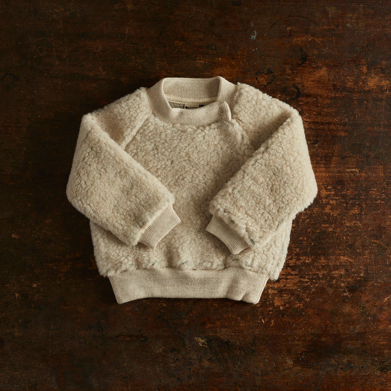 Baby & Kids Wool Teddy Fleece Sweater - Sand Brown
