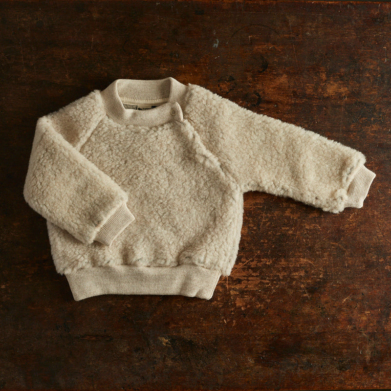 Baby & Kids Wool Teddy Fleece Sweater - Sand Brown