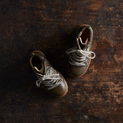 Kids Lace Boots w/Track Sole - Dark Olive