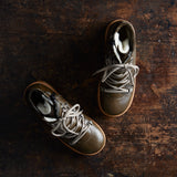 Big Kids Wool Lined Waterproof Boots With Laces & D Rings - Dark Olive