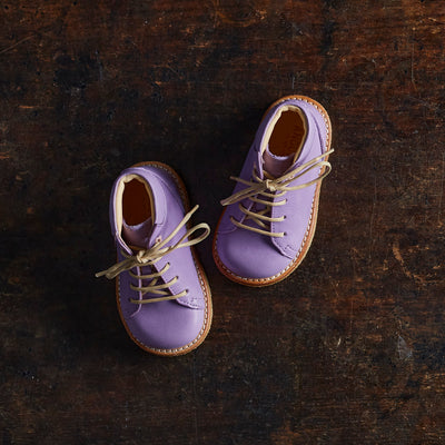 Toddler Leather Lace Up Boots - Lilac