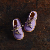 Toddler Leather Lace Up Boots - Lilac