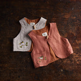 Baby & Kids Linen Explorer Waistcoat - Flax