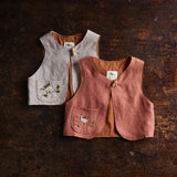 Baby & Kids Linen Explorer Waistcoat - Rose Dust