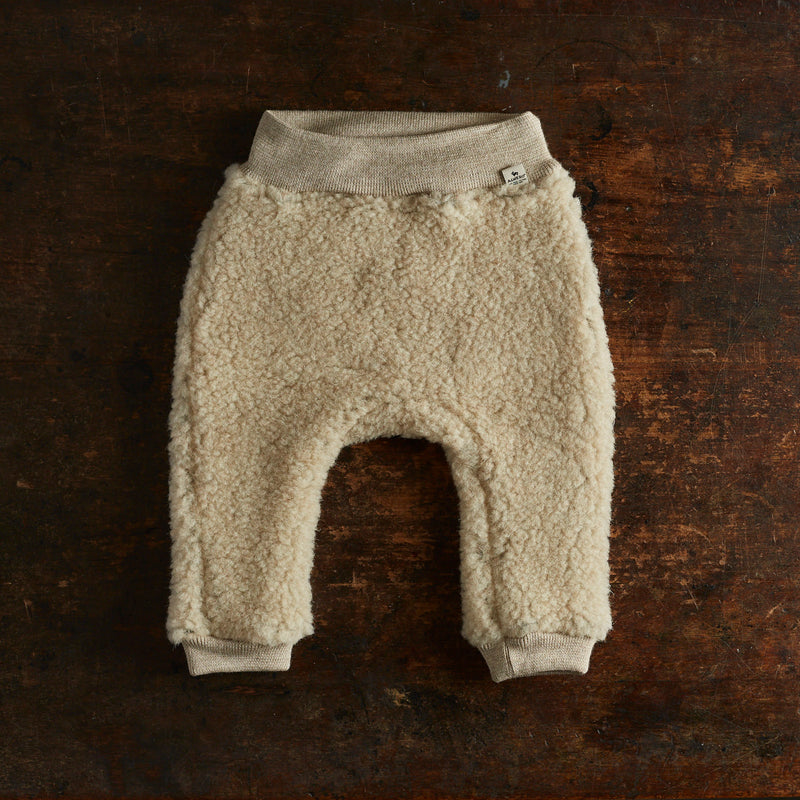 Baby & Kids Wool Teddy Fleece Trousers - Sand Brown